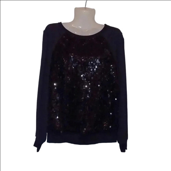 💙🐾 Black blouse with sequence. Slit sleeves - Picture 4 of 13